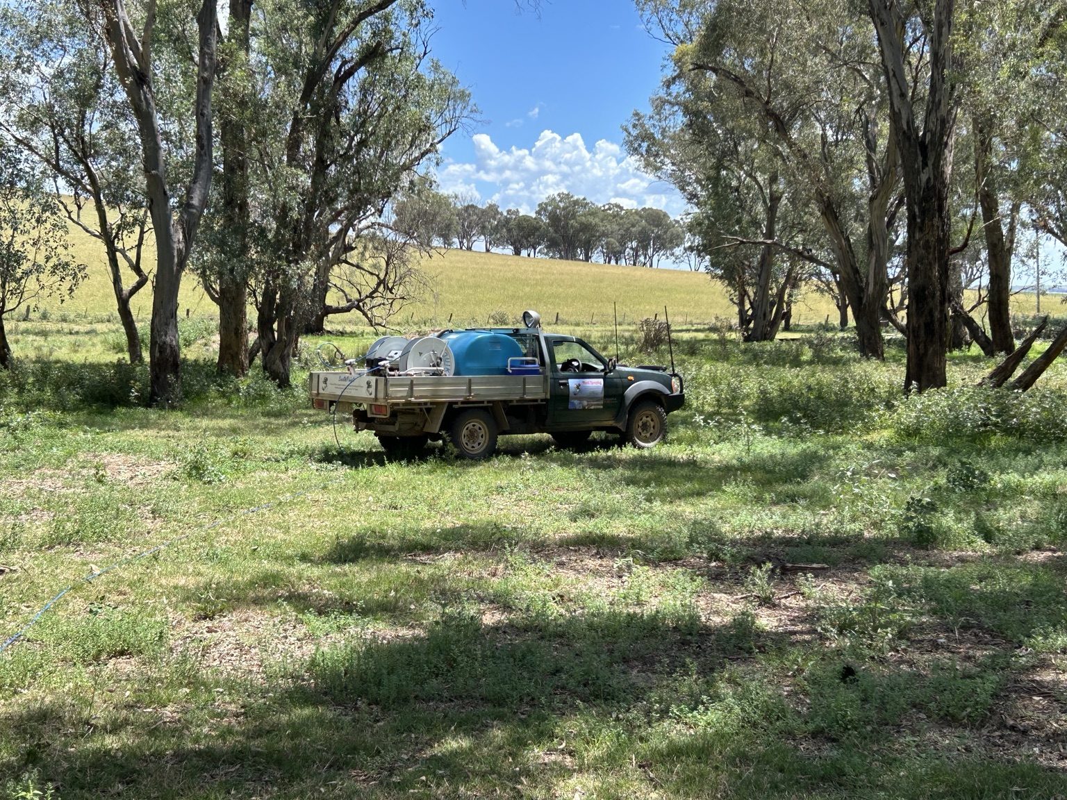 SouthPoint Weed Spraying truck and spray unit in timbered country